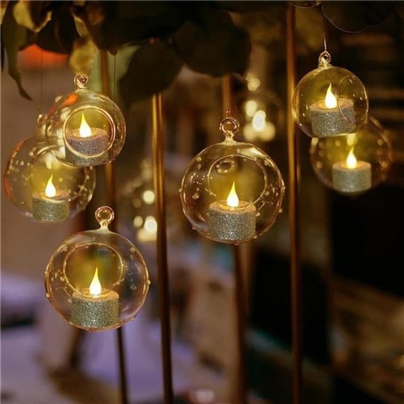 LED Silver Candles Battery Operated, Pack of 12, Flameless Tea Lights Candles - Picture 4 of 6